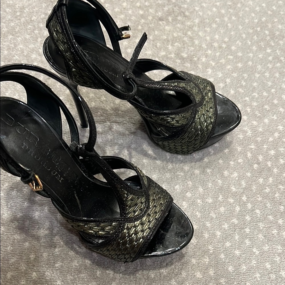 Burberry Black Strappy Sandals